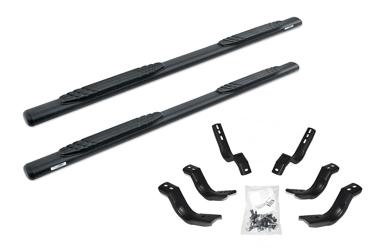 GO RHINO 104451687T Go Rhino 4" Oval 1000 Series Sidesteps & Brackets | Mild Steel, Textured Black | 104451687T | Fits 2020-2024 Jeep Gladiator JT, 4-Door