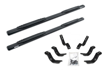 GO RHINO 104451687T Go Rhino 4" Oval 1000 Series Sidesteps & Brackets | Mild Steel, Textured Black | 104451687T | Fits 2020-2024 Jeep Gladiator JT, 4-Door