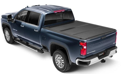 TRAILFX TFX8007 TrailFX Hard Tri-Fold Truck Bed Tonneau Cover FitsChevy Silverado 2500 HD 6.8 Foot Bed 2020-2025 Gloss Black Aluminum Low Profile Lockable 3-Panel Folding Design TrailFX TFX8007 HF3