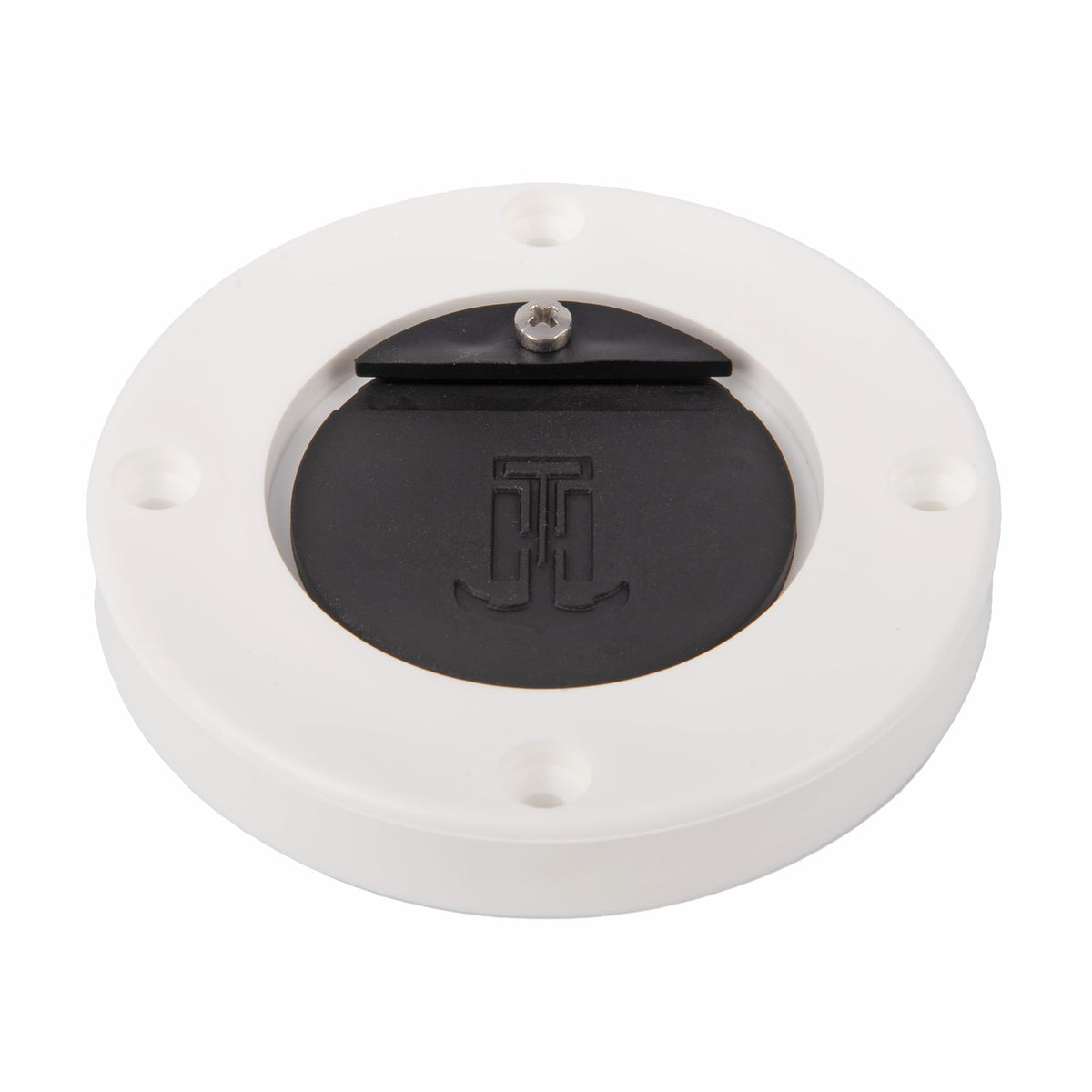 T-H MARINE SA-2B-DP T-H Marine Flush Mount Scupper Valve Assembly – Durable Marine Scupper Valve with Curl Proof Flapper for 1" to 1.25" Drain Tubes – Versatile Installation, White Frame/Black Flapper