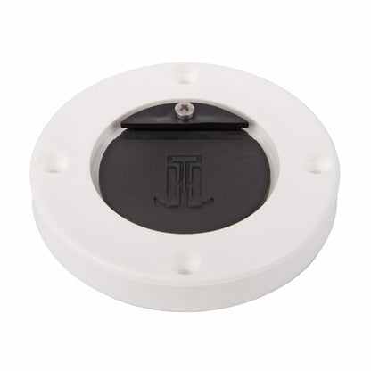 T-H MARINE SA-2B-DP T-H Marine Flush Mount Scupper Valve Assembly – Durable Marine Scupper Valve with Curl Proof Flapper for 1" to 1.25" Drain Tubes – Versatile Installation, White Frame/Black Flapper