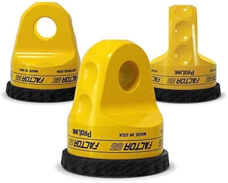 FACTOR 55 00015-03 Factor55 00015-03 Prolink Original shackle mount replaces winch hook with stronger shackle D ring mount Max load rt.16,000 lb compatible with steel or synthetic ropes for off road adventures - Yellow