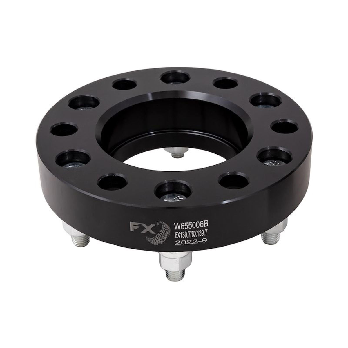 TRAILFX W655006HC Trailfx Wheel Spacer W655006HC, 6 x 5.50 Inch Bolt Pattern, 1.25 Inch Thickness, Wheel Stud Mount, 93.1 Millimeter Hub Size, Black, Aluminum, Set of 2, Hub Centric; Fits 2021-2025 Ford Bronco