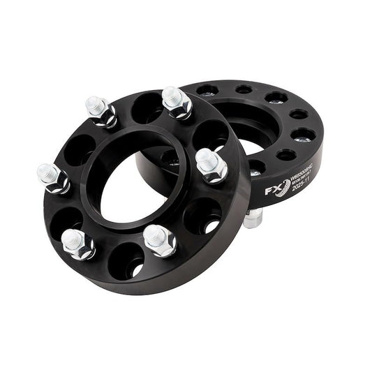 TRAILFX W655008HC Trailfx Wheel Spacer W655008HC, 6 x 5.50 Inch Bolt Pattern, 1.25 Inch Thickness, Wheel Stud Mount, 95 Millimeter Hub Size, Black, Aluminum, Set of 2, 12 Set of Bolts and Nuts, Hub Centric