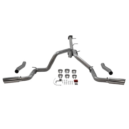 FLOWMASTER 818112 Flowmaster 818112 Outlaw Cat-Back Exhaust 3.5 to 3 Inch Dual Rear Exit Stainless 4 Inch Polished Tips Compatible with 2020-2024 Chevy Silverado GMC Sierra 2500HD/3500HD Crew Cab 6.5' Bed 6.6L Gas V8