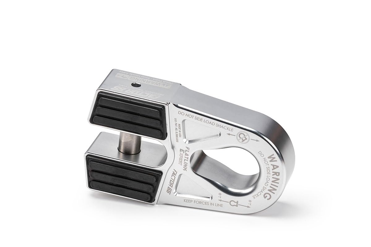 FACTOR 55 00080-05 Factor 55 00080-05 Flatlink E (Expert) Replaces Conventional Winch Hook with a Stronger Shackle/D-Ring Mount Maximum Load 16,000 lb Ultimate Failure Greater Than 40,000 lb – Silver
