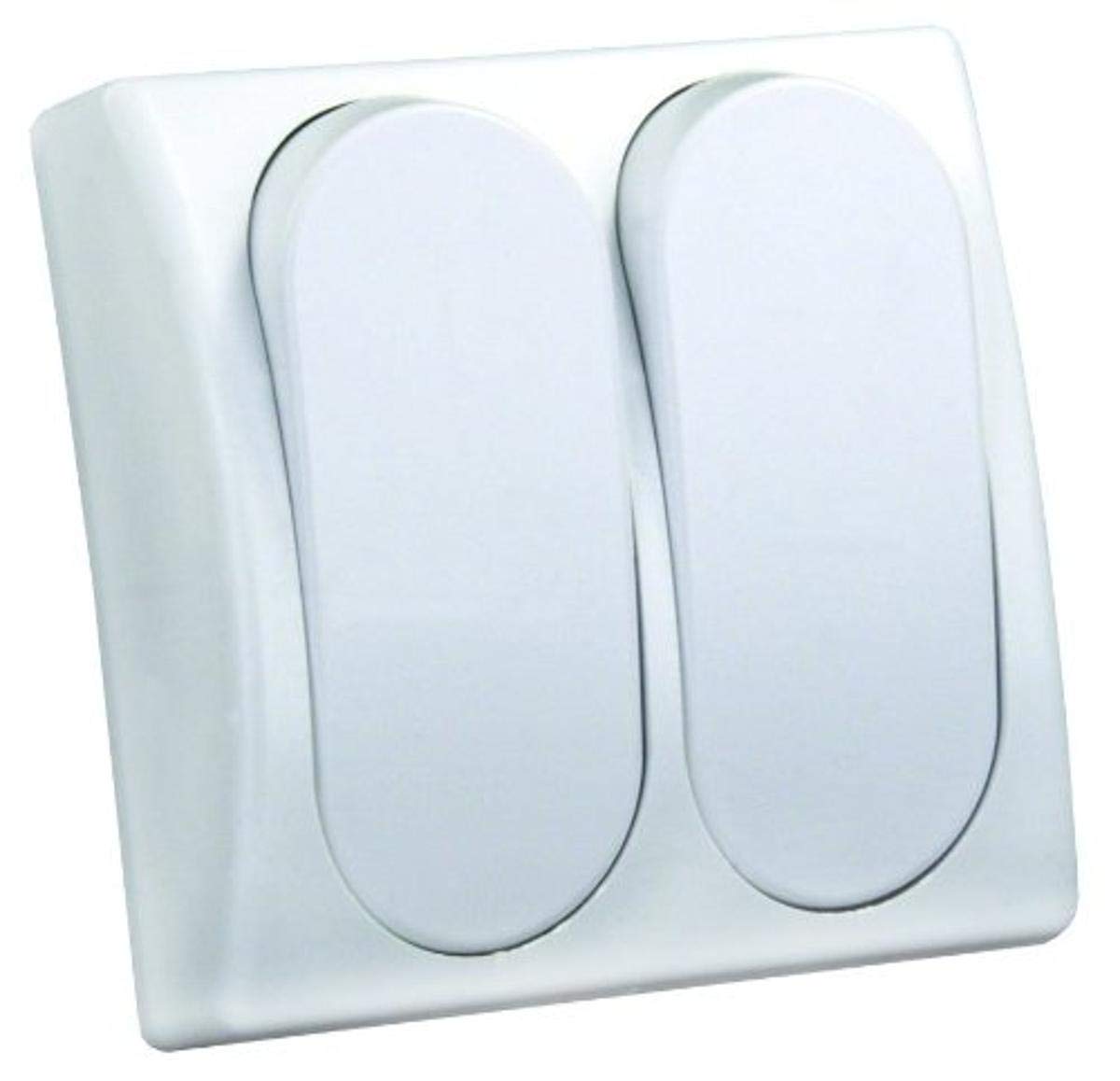 JR PRODUCTS 13585 JR Products 13585 Modular On/Off Switch - Double,White