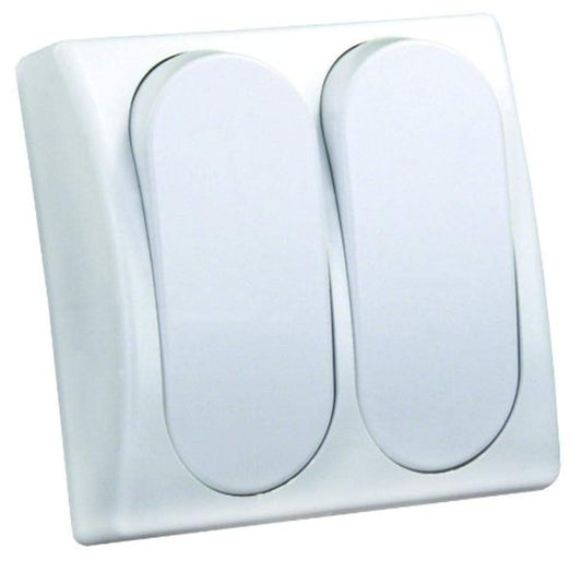 JR PRODUCTS 13585 JR Products 13585 Modular On/Off Switch - Double,White