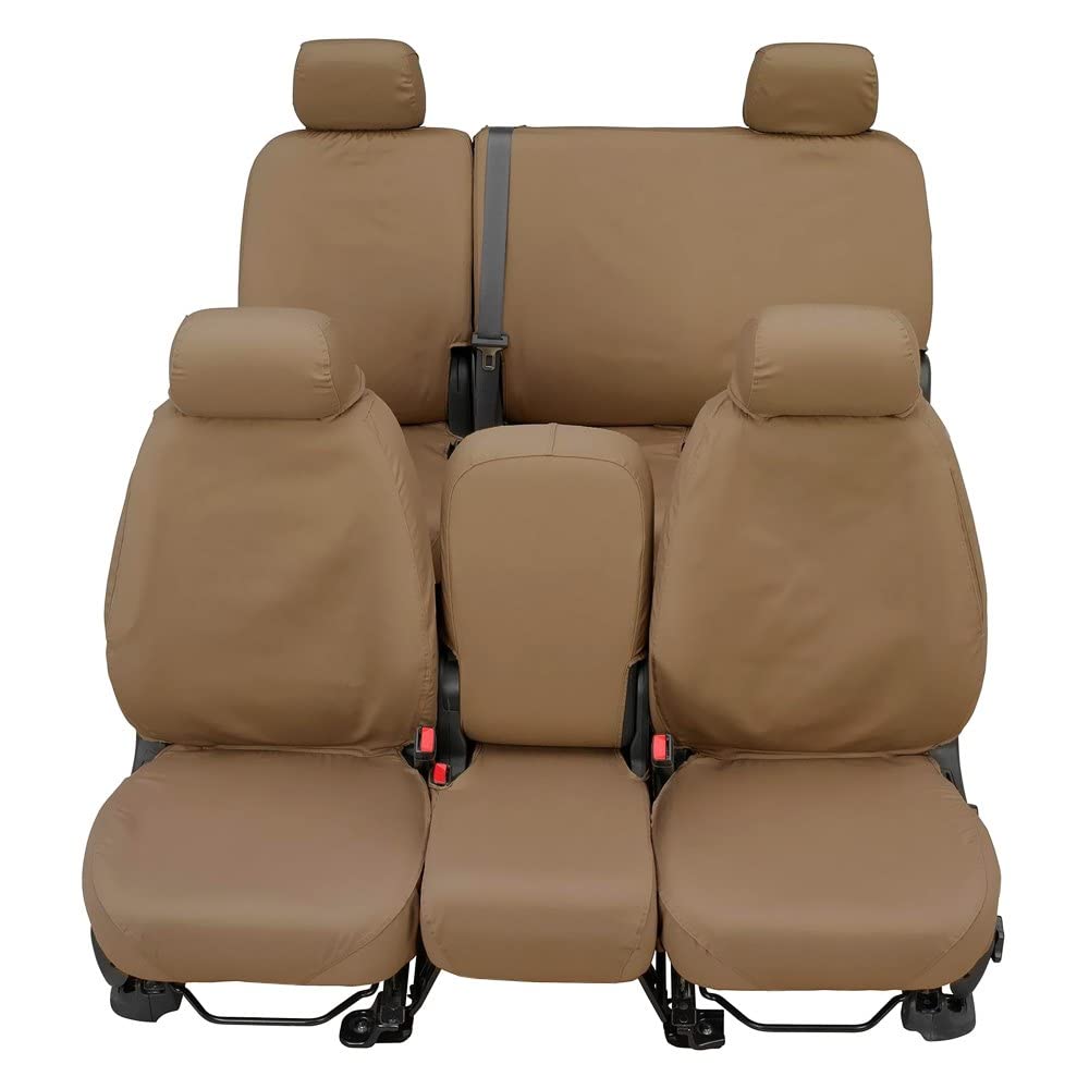Covercraft SS3259PCTP Covercraft Custom-Fit Front Bench SeatSaver Seat Covers - Polycotton Fabric, Taupe