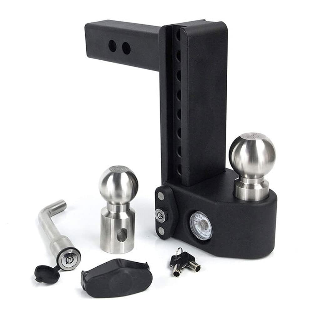 WEIGH SAFE SWS8-2.5-KA Weigh Safe Steel Drop Hitch - Adjustable Trailer Hitch with Ball Mount - Designed for 2.5" Receivers - Includes 2 Tow Balls - 8" Drop Hitch, 22,000 lbs GTW, 2-Piece Lock Set