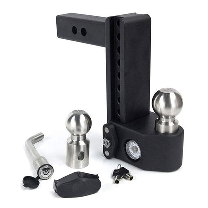 WEIGH SAFE SWS8-2.5-KA Weigh Safe Steel Drop Hitch - Adjustable Trailer Hitch with Ball Mount - Designed for 2.5" Receivers - Includes 2 Tow Balls - 8" Drop Hitch, 22,000 lbs GTW, 2-Piece Lock Set