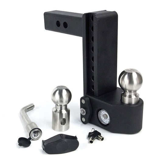 WEIGH SAFE SWS8-2.5-KA Weigh Safe Steel Drop Hitch - Adjustable Trailer Hitch with Ball Mount - Designed for 2.5" Receivers - Includes 2 Tow Balls - 8" Drop Hitch, 22,000 lbs GTW, 2-Piece Lock Set