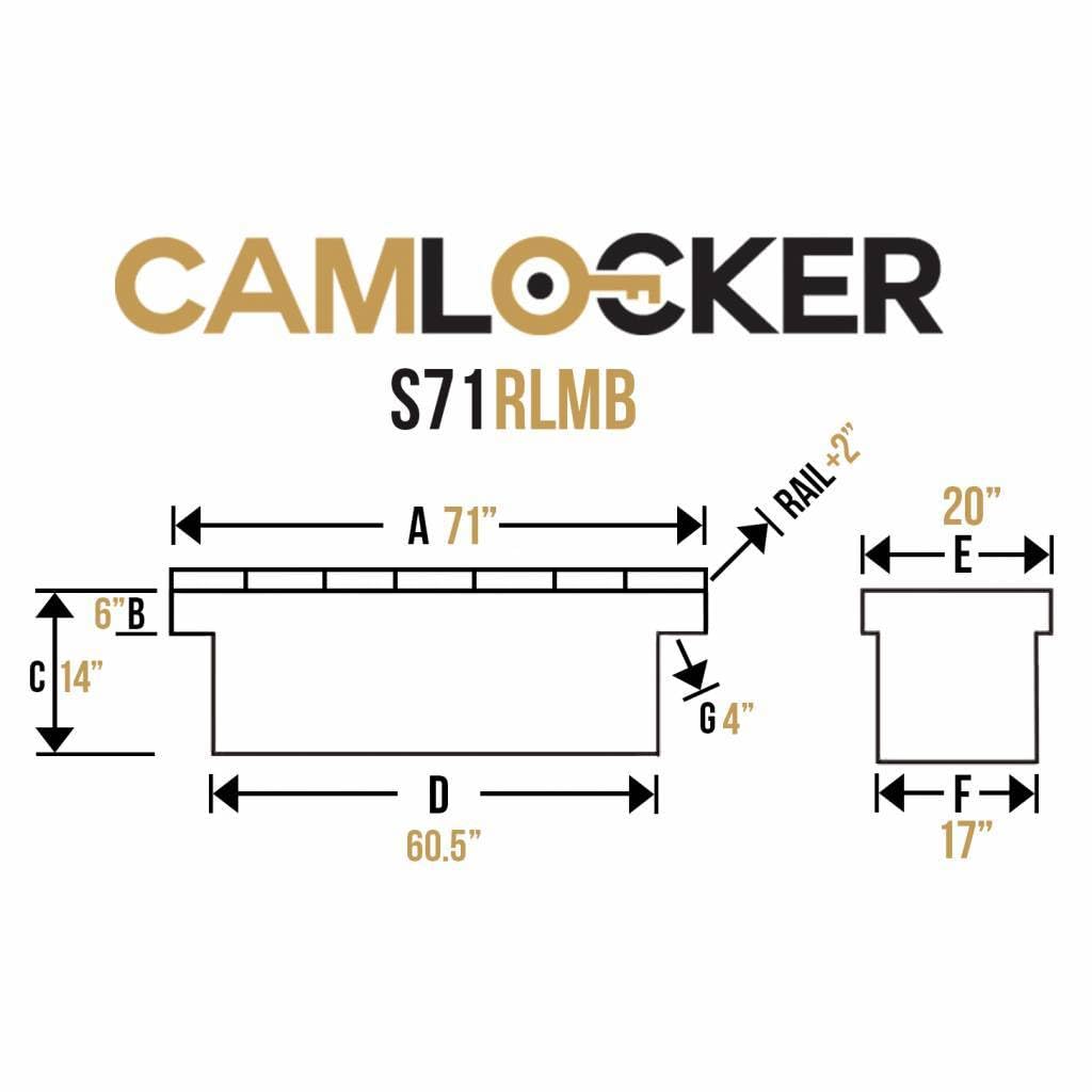 CAMLOCKER S71_RLMB 71in Crossover Truck Tool Box with Rail by CamLocker