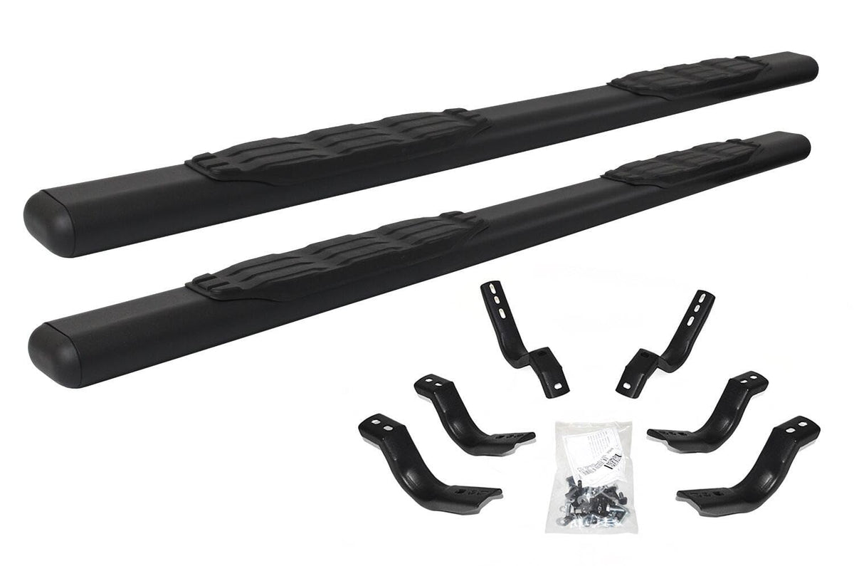 GO RHINO 105404780T Go Rhino 5" Oval 1000 Series Sidesteps & Brackets | Galvanized Steel, Textured Black | 105404780T | Fits 2019-2025 Chevrolet Silverado & GMC Sierra Double Cab (See Description)