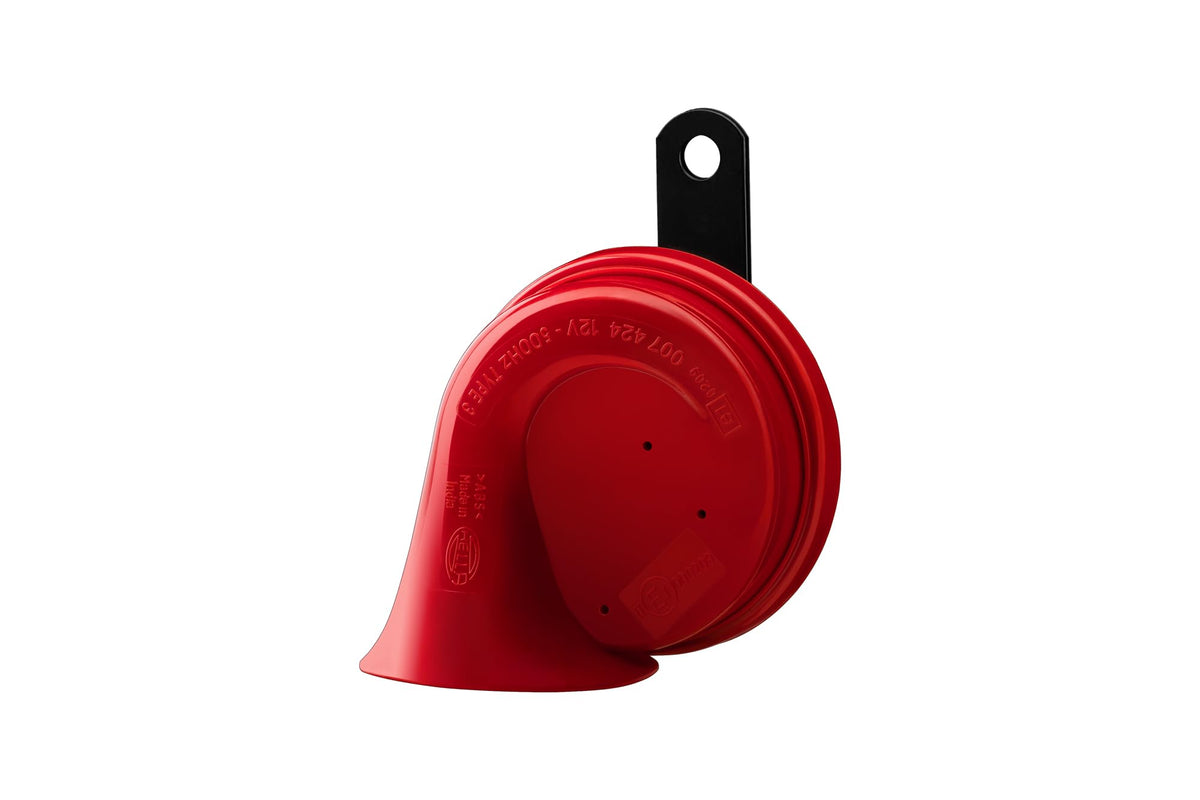 Hella 007424001 Red Trumpet Low-Tone Horn with Bracket, 12 V