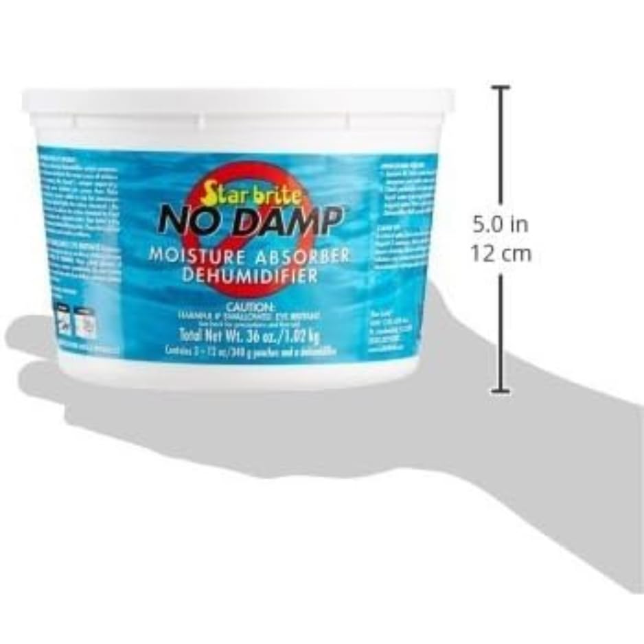 STAR BRITE 085401 STAR BRITE No Damp Moisture Absorber & Dehumidifier - Simple, Portable, Humidity Control for Boats, RVs, Seasonal Homes & More - Prevent Musty Odor & Moisture Damage