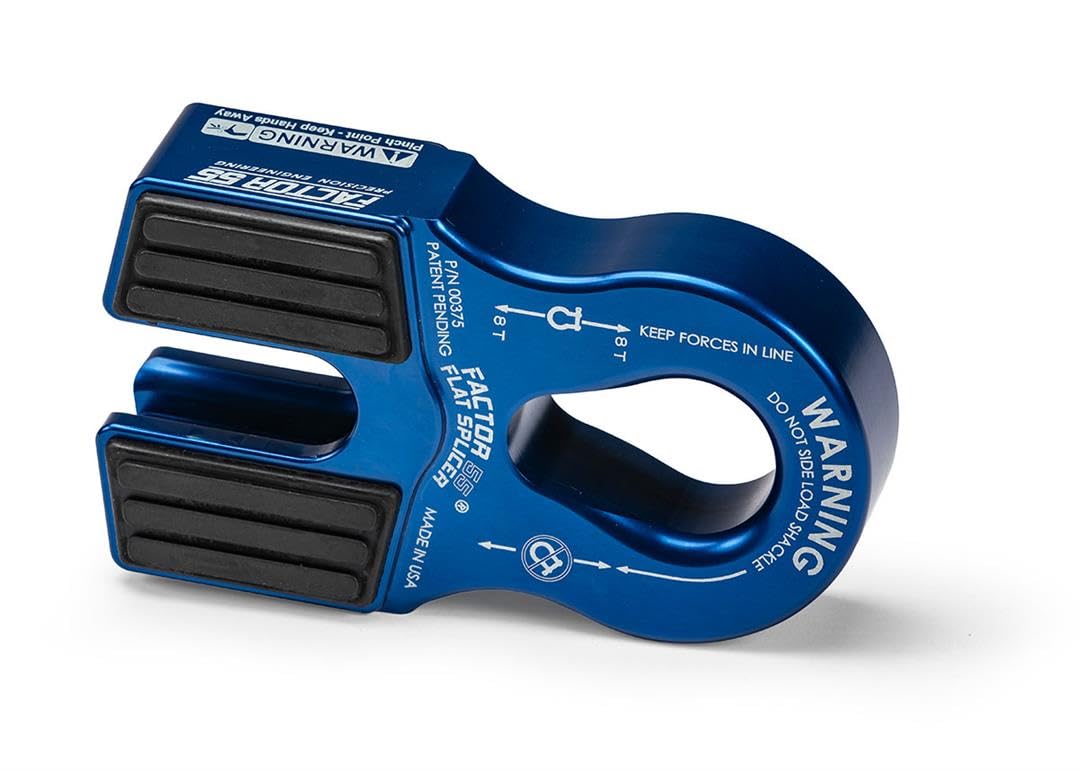 FACTOR 55 00375-02 Factor 55 Flat Splicer Low-Profile Design for Synthetic Rope, Fits Synthetic Rope up to 1/2" - Blue
