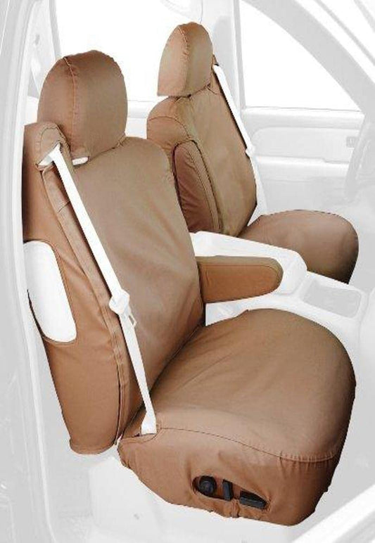 COVERCRAFT SS2299PCTN Covercraft SS2299PCTN Custom-Fit Front Bucket SeatSaver Seat Covers - Polycotton Fabric, Tan