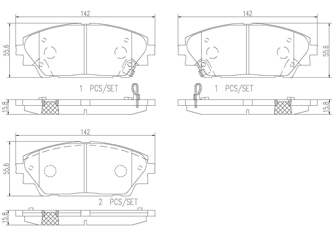BREMBO P49050N Brembo P49050N Premium Ceramic Front Disc Brake Pad Set MAZDA OE# B6YS3328ZA