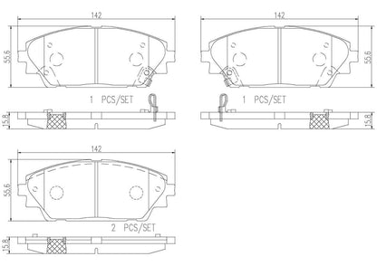 BREMBO P49050N Brembo P49050N Premium Ceramic Front Disc Brake Pad Set MAZDA OE# B6YS3328ZA