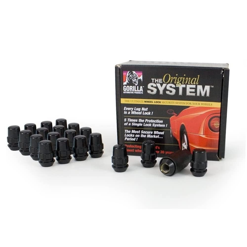GORILLA 71643NBC Gorilla Automotive 71643NBC Black (14mm x 1.5 Thread Size, Pack of 20) Acorn Bulge, Wheel Lock System