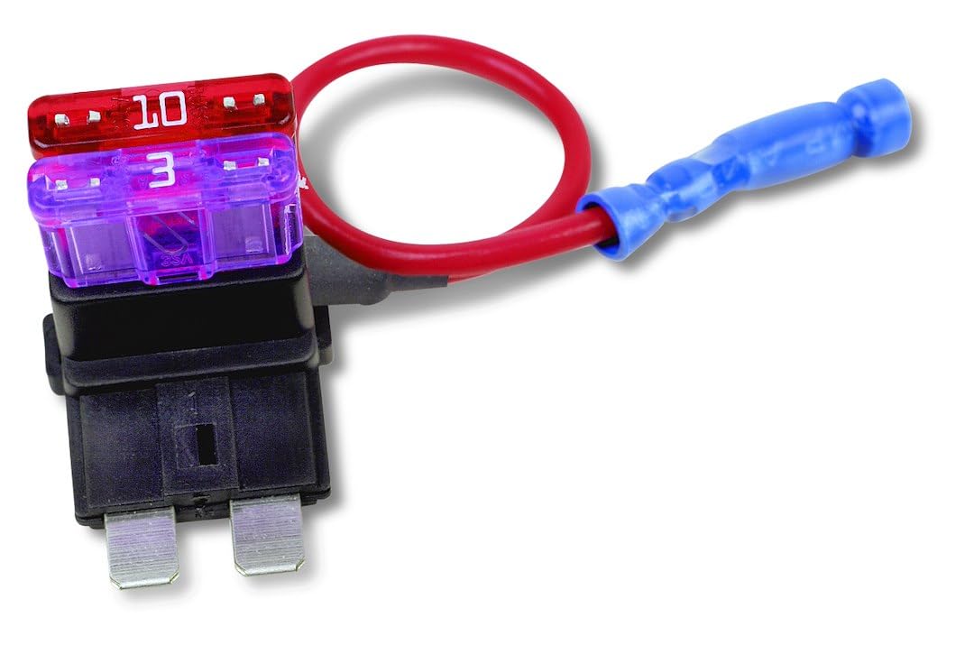 WIRTHCO 30003 Battery Doctor WirthCo ATO/ATC MidBlade Tapa Circuit Dual Fuse Holder, 10 Amp at 12 Volt, 16 AWG 5 Inch Lead with Crimp Coupler (30003)