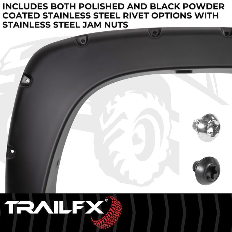 TRAILFX TFC3000S Trail FX Fender Flare TFC3000S Pocket Style Black Smooth Finish 2 Inch Front and 2 Inch Rear Tire Coverage Polypropylene Fits 1999-2006 Chevrolet/GMC Silverado/Sierra 1500/2500/3500