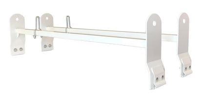 TRAILFX FCLR004W TrailFX Universal 2-Bar Van Ladder Rack White Powder Coated Steel Adjustable 53-63 Inch Length 600 lb Capacity Clamp-On Full Roof Gutter Mount TrailFX FCLR004W