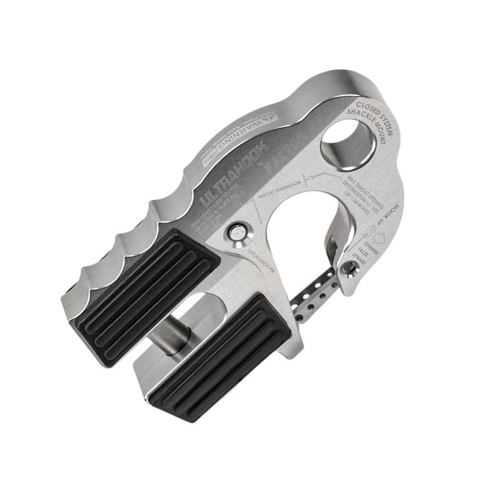 FACTOR 55 00250-05 Factor 55 00250-05 Ultrahook Winch Hook Closed System Shackle Max Load 16,000 lbs ULT Strength Shackle Pin Mount 48,000 lbs Offroad 4x4 Adventure – Silver