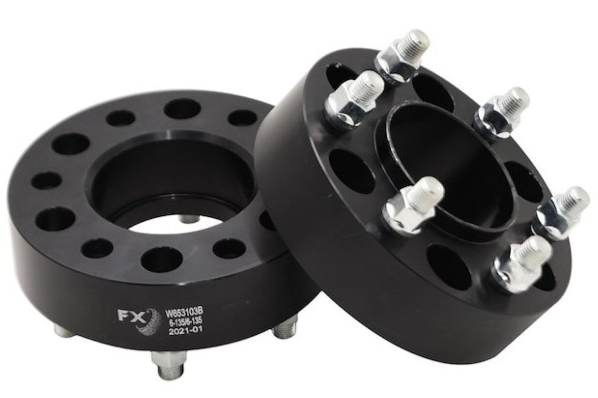 TRAILFX W653103HC Trailfx Wheel Spacer W653103HC, 6 x 5.31 Inch Bolt Pattern, 1.75 Inch Thickness, Wheel Stud Mount, 86.61 Millimeter Hub Size, Black, Aluminum, Set of 2, Fits 2015-2023 Ford F-150