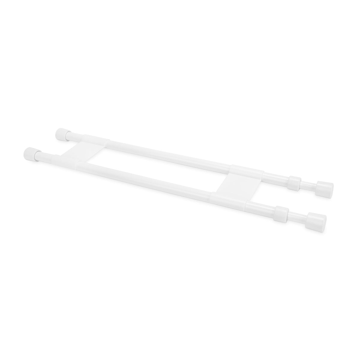 CAMCO 44073 Camco 28" Double RV Refrigerator Bar -Holds Food and Drinks in Place During Travel - Prevents Messy Spills - Spring Loaded and Extends Between 16" and 28" - White (44073)