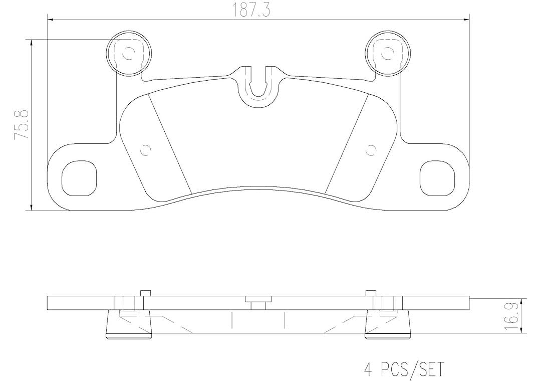 BREMBO P65027N Brembo P65027N Premium Ceramic Rear Disc Brake Pad Set PORSCHE/VW OE# 7P0698451