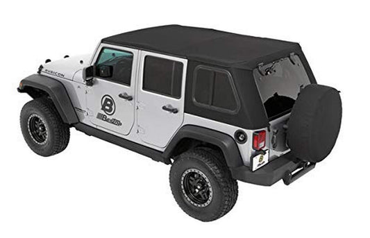 BESTOP 54863-17 Bestop 5486317 Trektop Pro for Jeep Wrangler JK 4-Door in Black Twill