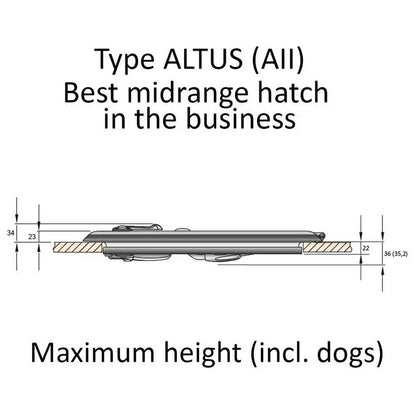 VETUS ALT6363SL Vetus ALT6363SL ALTUS ESCAPE HATCH24.7'X24.7'SLVR