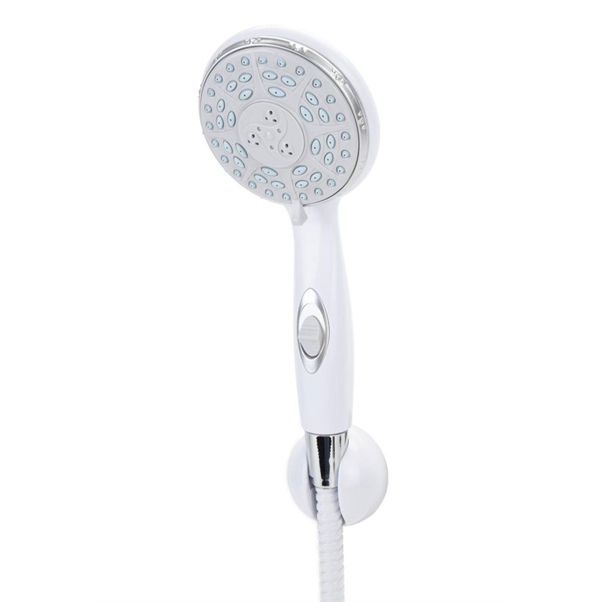 CAMCO 43711 Camco RV Shower Head - Features Convenient On/Off Switch & 5 Different Spray Patterns - Designed to Conserve Potable Water - Simple to Clean w/Rubber Spray Tips - White (43711)