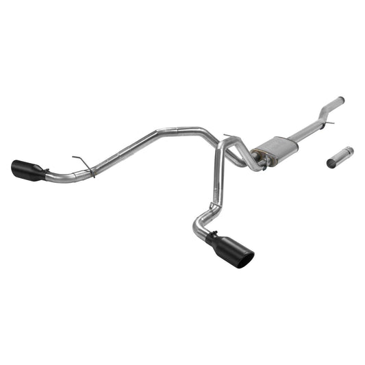 FLOWMASTER 717869 Flowmaster 717869 FlowFX Cat-Back Exhaust 2.5 Inch 409 Stainless Steel 4.5 Inch Black 304 Stainless Tips Compatible with 2014-2019 Classic Body Chevy Silverado GMC Sierra 1500 Crew Cab Double Cab 5.3L