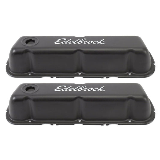 Edelbrock 4603 Signature Series Valve Cover Ford 289-351W Chrome w/Black Finish