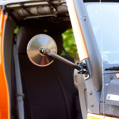 RUGGED RIDGE 11025.11 Rugged Ridge | Quick Release Mirror, Round, Black | 11025.11 | Fits 1997-2018 Jeep Wrangler TJ/LJ/JK/JKU