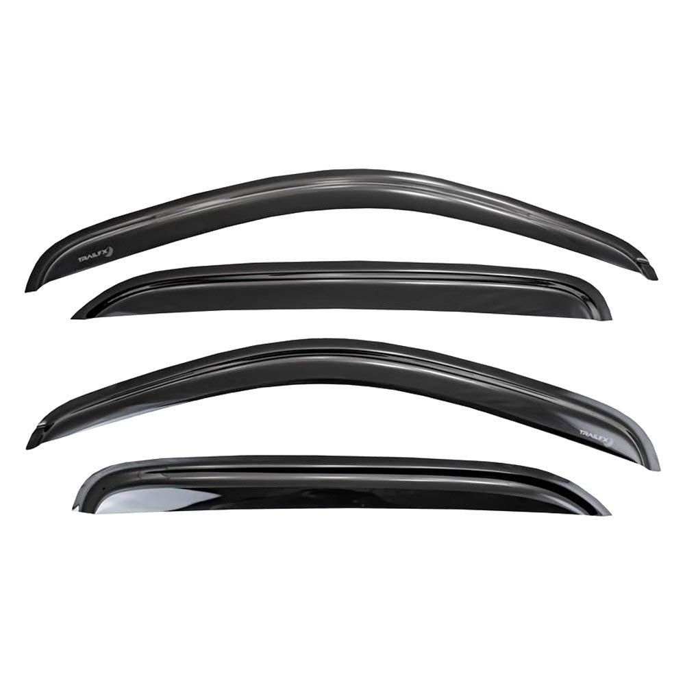 TRAILFX 4953H TrailFX Rainguard Window Vents Fits Ford F-250 Super Duty Crew Cab 1999-2016 Smoked Acrylic Low Profile Tape-On Side Four Piece Window Deflectors TrailFX 4953H
