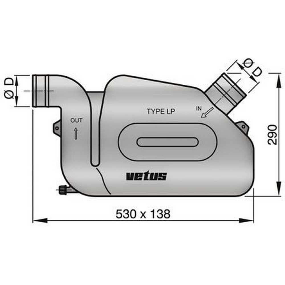 VETUS WLOCKLP60 Vetus WLOCKLP60 PLASTIC WATERLOCK2.4'FOR LONG HOSES