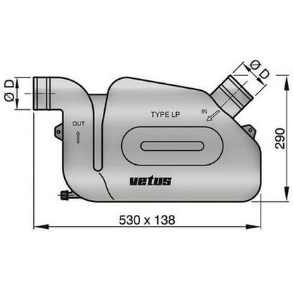 VETUS WLOCKLP60 Vetus WLOCKLP60 PLASTIC WATERLOCK2.4'FOR LONG HOSES