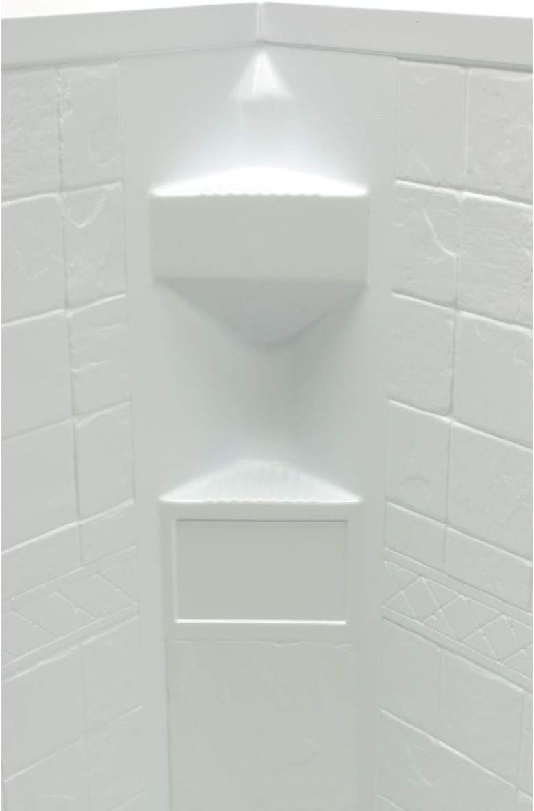 Lippert Replacement 34"x 34"x 68" White Neo Angle Shower Wall Surround for RVs, Manufactured Homes, Travel Trailers, 5th Wheels, and Motorhomes - 306205