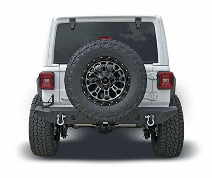TRAILFX JL06T Rear Bumper Fits Jeep Wrangler JL 2018–2025 One-Piece Textured Black Steel Bumper, Direct-Fit, 2 Inch Receiver, D-Ring Mounts & D-Rings, License Plate Bracket TrailFX JL06T