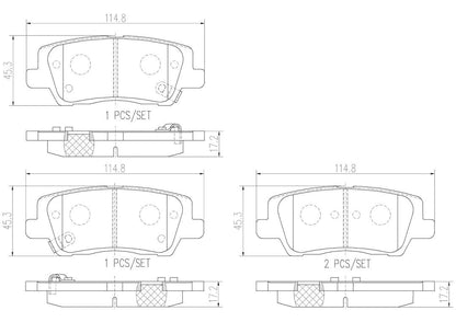 BREMBO P09023N Brembo P09023N Premium Ceramic Rear Disc Brake Pad Set CADILLAC OE# 22857904