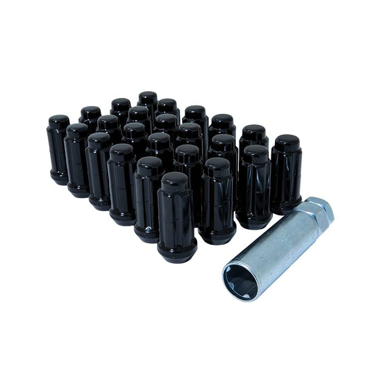 GORILLA K6TS-14150BGR Small Diameter Spline Duplex Lug Nuts - 13/16" & 7/8" Dual Hex Key - 14mm x 1.50 Thread Size - Black Finish - Set of 24 (K6TS-14150BGR)