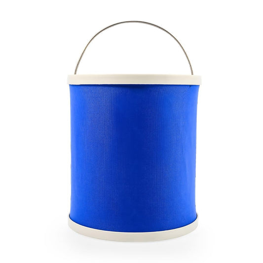 CAMCO 42993 Camco Collapsible Bucket with Storage Case- Durable Pop Up Bucket with Watertight Fabric, Holds 3 Gallons of Water - Great for RVs, Camping, Fishing, Boating, Hiking and More - Blue (42993), Blank Ski