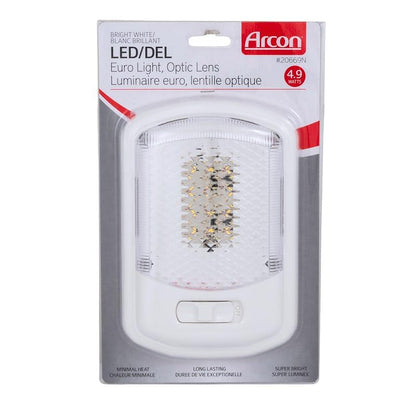 ARCON 20669N Arcon 20669N LED Ceiling Single Light – Euro-Style 12V Bright White SMD, Clear Lens, Easy On/Off Switch, Compact Interior Dome Fixture for RVs, Trailers, or Campers