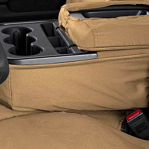 COVERCRAFT SS3305PCTN Covercraft SS3305PCTN Custom-Fit Front Bench SeatSaver Seat Covers - Polycotton Fabric, Tan