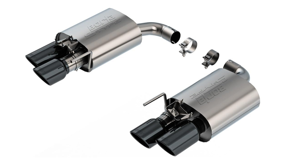 BORLA 11985BC Borla 2024 Ford Mustang GT 5.0L V8 w/ Active Exhaust S-Type Axle-Back Exhaust System - Black Chrome
