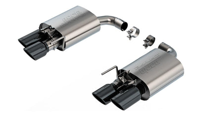 BORLA 11985BC Borla 2024 Ford Mustang GT 5.0L V8 w/ Active Exhaust S-Type Axle-Back Exhaust System - Black Chrome